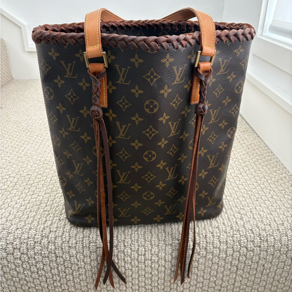 Louis Vuitton Monogram Tote with Brown Leather